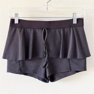 FP Movement Free People S Shorts Ribbed Ruffle Elastic Waist Stretch Gym Yoga